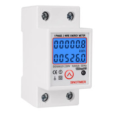 Лічильник електроенергії ватметр на DIN рейку з підсвіткою Energy Meter DDS6619-526L-2