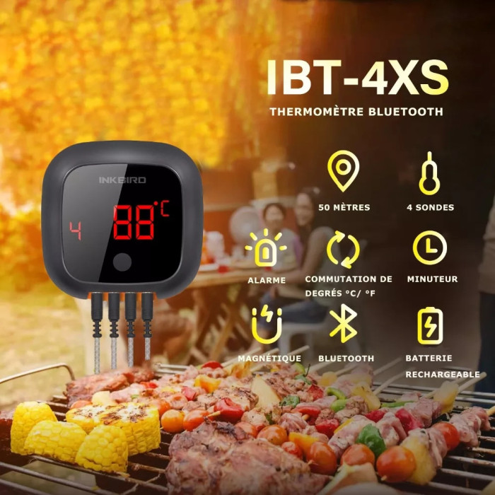 Цифровий бездротовий термометр для м'яса 4 щупа INKBIRD IBT-4XS