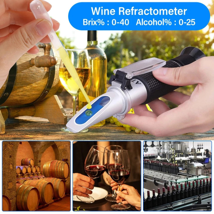 Рефрактометр для вина HT512ATC  Brix 0-40% alcohol 0-25%