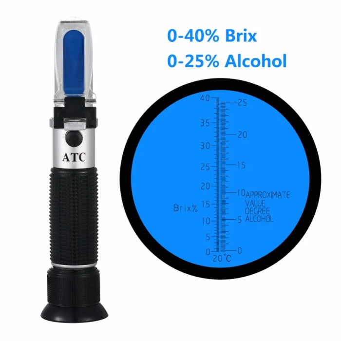 Рефрактометр для вина HT512ATC  Brix 0-40% alcohol 0-25%