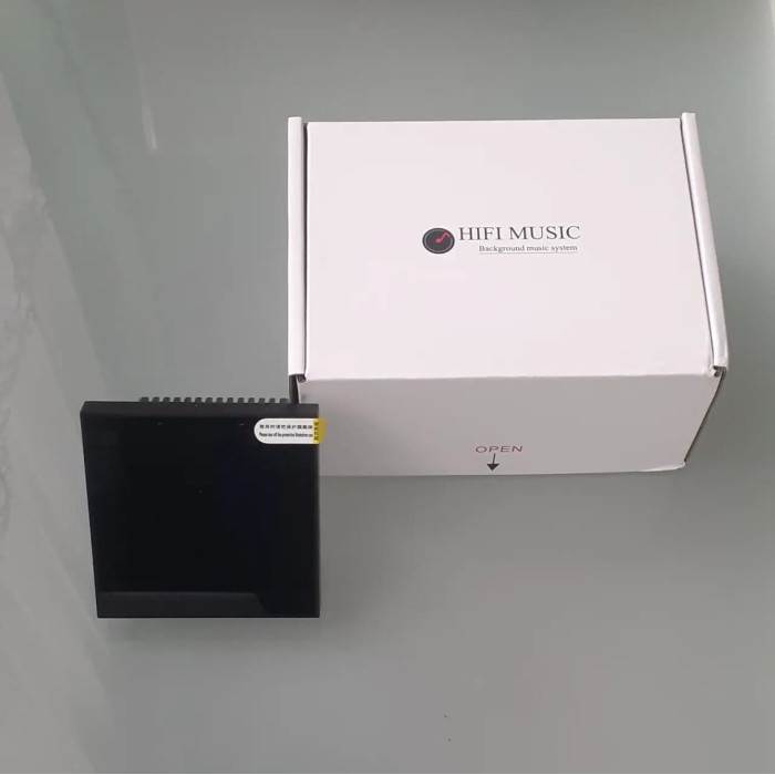 Сенсорна настінна Bluetooth аудіопанель Smart Home TL-86W 4×25 Вт, з IPS-дисплеєм та підсилювачем для стельових динаміків, чорна.